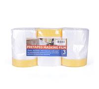 TAPEBEAR 3 Rollos Película Para Enmascarar, Película De Plástico Resistente Al Agua Y Al Polvo, 2 En 1 Cinta De adhesiva Pintor Protector, Para Pintura Automotriz, Cubrir Muebles, 55cm x 27m