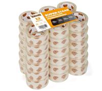 TAPEBEAR 36 Rollos Cinta de embalaje, Super Transparente Cinta de embalaje 48mm x 50m Cinta Adhesiva de alta resistencia 2.7 mil de grosor para envíos, mudanzas y almacenaje