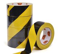 TAPEBEAR 5 Rollo Cinta De Peligro, 50mm x 46m Cinta Adhesiva De Advertencia De Peligro, Amarillo/Negro Cinta Adhesiva De Seguridad, Autoadhesiva Cinta Para Suelo