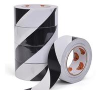 TAPEBEAR 5 Rollo Cinta De Peligro, 50mm x 46m Cinta Adhesiva De Advertencia De Peligro, Blanco y negro Cinta Adhesiva De Seguridad, Autoadhesiva Cinta Para Suelo