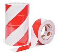 TAPEBEAR 5 Rollo Cinta De Peligro, 50mm x 46m Cinta Adhesiva De Advertencia De Peligro, Blanco y rojo Cinta Adhesiva De Seguridad, Autoadhesiva Cinta Para Suelo