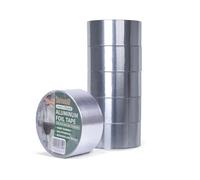 TAPEBEAR Cinta Adhesiva De Aluminio 50mm x 46m-Sella, repara y aisla-Resistente al agua y altas temperaturas, Cinta de Aluminio para Sellar Sistemas, conductos y Aire Acondicionado, 6Rollos