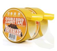TAPEBEAR Cinta Adhesiva Doble Cara para Alfombras Extra Fuerte 50mm x 18m, Segura para la Madera Cinta Para para Aplicación en Alfombra a Piso y de Alfombra, Extraíble, Sin Residuos, 2Rollos