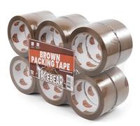 TAPEBEAR Cinta Adhesiva Marrón, Cinta De Embalaje 48mm x 50m Cinta Adhesiva De Alta Resistencia 2.6mil De Grosor Para Universal Embalar, Sellar y Empaquetar, 12 Rollos