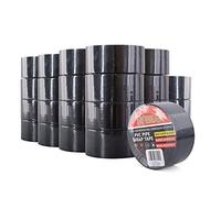TAPEBEAR Cinta Anticorrosión Tubería 50mm x 30m, Cinta Impermeable PVC, Protección De Envoltura De Tuberías, Cinta Aislante Negra, Para Reparar Y Sella, Prevenir La Corrosión, 24rollos
