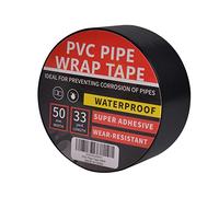 TAPEBEAR Cinta Anticorrosión Tubería 50mm x 30m, Cinta Impermeable PVC, Protección De Envoltura De Tuberías, Cinta Aislante Negra, Para Reparar Y Sella, Prevenir La Corrosión