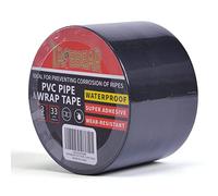 TAPEBEAR Cinta Anticorrosión Tubería 75mm x 30m, Cinta Impermeable PVC, Protección De Envoltura De Tuberías, Cinta Aislante Negra, Para Reparar Y Sella