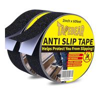 TAPEBEAR Cinta Antideslizante Negra 50mm x 18m, Adhesivo Fuerte Impermeable para Escaleras Suelos Interiores Exteriores, Compatible con Madera Plástico Cerámica Vidrio Metal, 2 Rollos