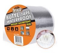 TAPEBEAR Cinta Butilo Impermeable 100mmx10m, Aluminio Sellador Cinta Butilica, Cinta De Para Reparación Autoadhesiva Para Fugas De Techo, Reparación De Grietas, Ruptura De Tuberías