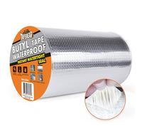 TAPEBEAR Cinta Butilo Impermeable 200mmx10m, Aluminio Sellador Cinta Butilica, Cinta De Para Reparación Autoadhesiva Para Fugas De Techo, Reparación De Grietas, Ruptura De Tuberías