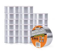 TAPEBEAR Cinta Butilo Impermeable 50mmx10m, Aluminio Sellador Cinta Butilica, Cinta De Para Reparación Autoadhesiva Para Fugas De Techo, Reparación De Grietas, Ruptura De Tuberías, 16 Rollos