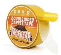 TAPEBEAR cinta de alfombra resistente, 5 cm x 20 yardas, para madera y suelo, sin residuos, antideslizante 50 mm x 16 m