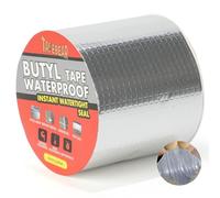 TAPEBEAR Cinta de Butilo 100mmx5m, Impermeable Cinta de Butilo para Reparación Sellador Adhesivo aluminio cinta de reparación para fugas de techo, reparación de grietas, ruptura de tuberías