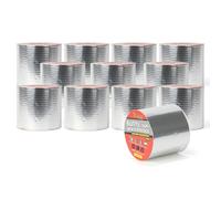 TAPEBEAR Cinta de Butilo 100mmx5m, Impermeable Cinta de Butilo para Reparación Sellador Adhesivo aluminio cinta de reparación para fugas de techo, reparación de grietas, ruptura de tuberías, 12 rollos