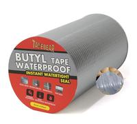 TAPEBEAR Cinta de Butilo 200mmx5m, Impermeable Cinta de Butilo para Reparación Sellador Adhesivo aluminio cinta de reparación para fugas de techo, reparación de grietas, ruptura de tuberías