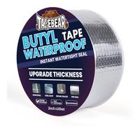 TAPEBEAR Cinta de Butilo Extra Gruesa 50mm x 5m, Cinta Selladora Aluminio 1.3mm para Reparación Techos RV Barcos Tuberías