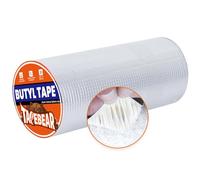 TAPEBEAR Cinta de Butilo para Reparación Techos 300mm x 5m, Cinta Selladora Aluminio Impermeable para Ventanas Tuberías