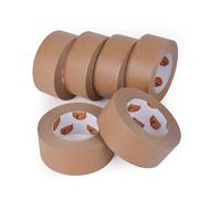 TAPEBEAR Cinta de embalaje de papel kraft Biológico Cinta adhesiva para paquetes y cajas reciclable ecológico marrón 50mm x 55m para Embalaje, Enmarcar Cuadros o Sellar, 6 Rollo