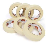 TAPEBEAR Cinta de Enmascarar 2.5cm x 55m, 6 Rollos, Cinta de Pintor Blanca Beige para Pintar, Etiquetar, Manualidades DIY, Proyectos Hogar y Escuela
