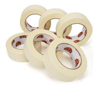 TAPEBEAR Cinta de Enmascarar 3.8cm x 55m, 6 Rollos, Cinta de Pintor Beige Blanca para Pintura, Manualidades, Proyectos DIY, Hogar, Oficina y Escuela