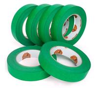 TAPEBEAR Cinta de Enmascarar Verde 24mm x 55m, Cinta de Pintor, Cinta de Enmascarar para Bordes Limpios, Adhesiva No Deja Residuos, Anti UV para Automóviles, Pintura Mural, 6Rollo
