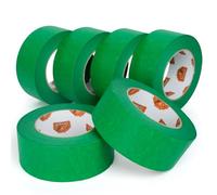 TAPEBEAR Cinta de Enmascarar Verde 48mm x 55m, Cinta de Pintor, Cinta de Enmascarar para Bordes Limpios, Adhesiva No Deja Residuos, Anti UV para Automóviles, Pintura Mural, 6Rollo