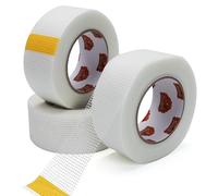 TAPEBEAR Cinta de Malla de Fibra de Vidrio para Yeso 5 cm x 45 m, Cinta para Reparación de Juntas Autoadhesiva, Ideal para Reparar Agujeros en Paredes, Techos y Grietas, 3 Rollos