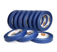 TAPEBEAR Cinta de Pintar, multisuperficie de 18mmx55m Cinta de Pintor, Cintas de enmascarar profesionales, Adhesiva no deja residuos, Anti UV para automóviles, pintura mural, 10Rollo
