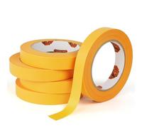 TAPEBEAR Cinta de Pintar Profesional Cinta de Enmascarar 19mm x 50m para Superficies Delicadas, Cinta de Carrocero Cinta Adhesiva para Interiores Pinturas y Barnices, 5Rollo