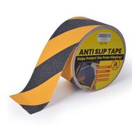 TAPEBEAR Cinta De Seguridad Amarilla Negra, Antideslizante Cinta Adhesiva, Cinta Autoadhesiva De Advertencia, Alta Tracción, Para Escaleras, Suelos, Interiores Y Exteriores, 4inch x 60feet(100mmx18m)