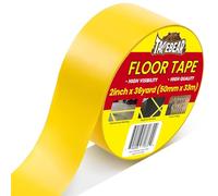 TAPEBEAR Cinta de Seguridad Amarilla Suelos, 50mm x 33m, Cinta de Marcaje Resistente para Gimnasios, Almacenes, Señalización y Delimitación de Zonas de Peligro