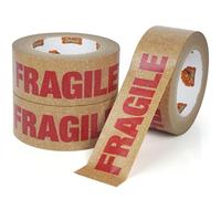 TAPEBEAR Cinta Frágil Ecológica Papel Kraft, 50mm x 50m, Cinta de Embalaje