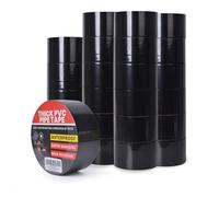 TAPEBEAR Cinta Selladora de Tubería Impermeable para Plomería, 30m x 50mm Cinta Aislante Negro, Cinta Tapa Fugas Agua, Cinta Adhesiva para Fugas de Tuberías Reparación, 0,25mm Extra grueso, 24 Rollos