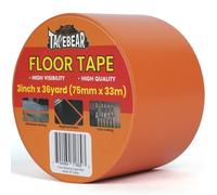 TAPEBEAR Cinta Vinílica para Suelos 75mm x 33m Naranja, Cinta de Advertencia Resistente al Agua y Abrasión para Gimnasios, Almacenes, Señalización Vial y Codificación por Color