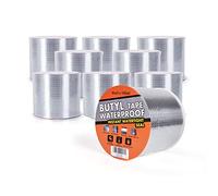 TAPEBEAR Cintas De Butilo Impermeable, 100mm x 5m Cinta De Para Reparación Autoadhesiva, Aluminio Cinta Butilica, Para Caravanas, Techo, Ventana, Ruptura De Tuberías, Goteras, Grietas, 9rollo