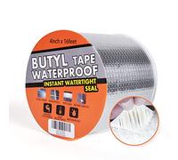 TAPEBEAR Cintas De Butilo Impermeable, 100mm x 5m Cinta De Para Reparación Autoadhesiva, Aluminio Cinta Butilica, Para Caravanas, Techo, Ventana, Ruptura De Tuberías, Goteras, Grietas