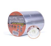 TAPEBEAR Cintas De Butilo Impermeable, 150mm x 5m Cinta De Para Reparación Autoadhesiva, Aluminio Cinta Butilica, Para Caravanas, Techo, Ventana, Ruptura De Tuberías, Goteras, Grietas