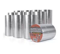 TAPEBEAR Cintas De Butilo Impermeable, 150mm x 5m Cinta De Para Reparación Autoadhesiva, Aluminio Cinta Butilica, Para Caravanas, Techo, Ventana, Ruptura De Tuberías, Goteras, Grietas, 12rollo