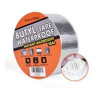 TAPEBEAR Cintas De Butilo Impermeable, 50mm x 5m Cinta De Para Reparación Autoadhesiva, Aluminio Cinta Butilica, Para Caravanas, Techo, Ventana, Ruptura De Tuberías, Goteras, Grietas