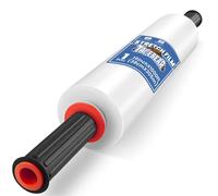 TAPEBEAR Film Transparente para Embalar 38cm x 305M Con Asas, Plastico Cubretodo para Mudanzas, Film Adhesivo Protector, Film Embalaje para Cubrir Muebles, Cajas Carton Mudanza y Objetos