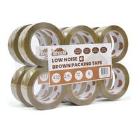 TAPEBEAR Marrón Cinta Adhesiva de Embalar 66m x 48mm, Cinta de Embalaje Resistente para Embalaje de Cajas de Cartón de Envíos y Mudanzas, 12 Rollo
