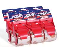 TAPEBEAR Silencioso Cinta de embalaje con dispensador, 48mm x 20m Alta transparencia Dispensador de Cintas de Embalaje y Fuerte en Set para Embalar, Sellar y Empaquetar, Paquete de 6