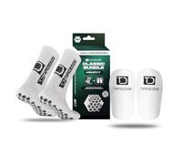 Tapedesign - Bundle Allround Socks Classic + Shinguards 2.0 - Calcetines de fútbol antideslizantes y espinilleras ultraligeras - Sujeción perfecta y comodidad - Tecnología antideslizante para