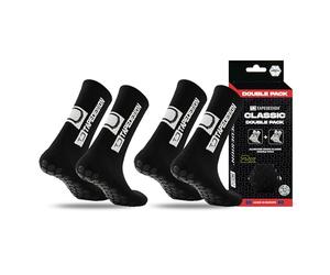 Tapedesign - Calcetines clásicos de doble agarre - 2 pares para fútbol y deporte - Antideslizantes en zapatos - Máximo agarre para entrenamiento y competición - Botones antideslizantes - Calcetines de