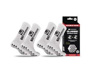 Tapedesign - Calcetines clásicos de doble agarre - 2 pares para fútbol y deporte - Antideslizantes en zapatos - Máximo agarre para entrenamiento y competición - Botones antideslizantes - Calcetines de