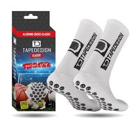 Tapedesign - "Classic 1 Pares Calcetines Antideslizantes Futbol Blanco, Calcetines Deporte Hombre Mujer Niño (37-48), Medias Futbol Ciclismo Baloncesto Correr Tenis Crossfit, Grip Socks