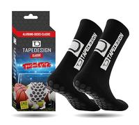 Tapedesign - "Classic 1 Pares Calcetines Antideslizantes Futbol Negro, Calcetines Deporte Hombre Mujer Niño (37-48), Medias Futbol Ciclismo Baloncesto Correr Tenis Crossfit, Grip Socks