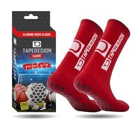 Tapedesign - "Classic 1 Pares Calcetines Antideslizantes Futbol Rojo, Calcetines Deporte Hombre Mujer Niño (37-48), Medias Futbol Ciclismo Baloncesto Correr Tenis Crossfit, Grip Socks