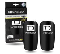 TAPEDESIGN Espinilleras de fútbol para hombre, color negro, ultraligeras, flexibles y antideslizantes, almohadillas ajustables individualmente, mini espinilleras para niños y adultos