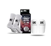 Tapedesign Superlight Grip + Shinguards 2.0 - Calcetines de fútbol Ultra Ligeros con puntales Antideslizantes y Protector Tibias Ajustables - Soporte fútbol